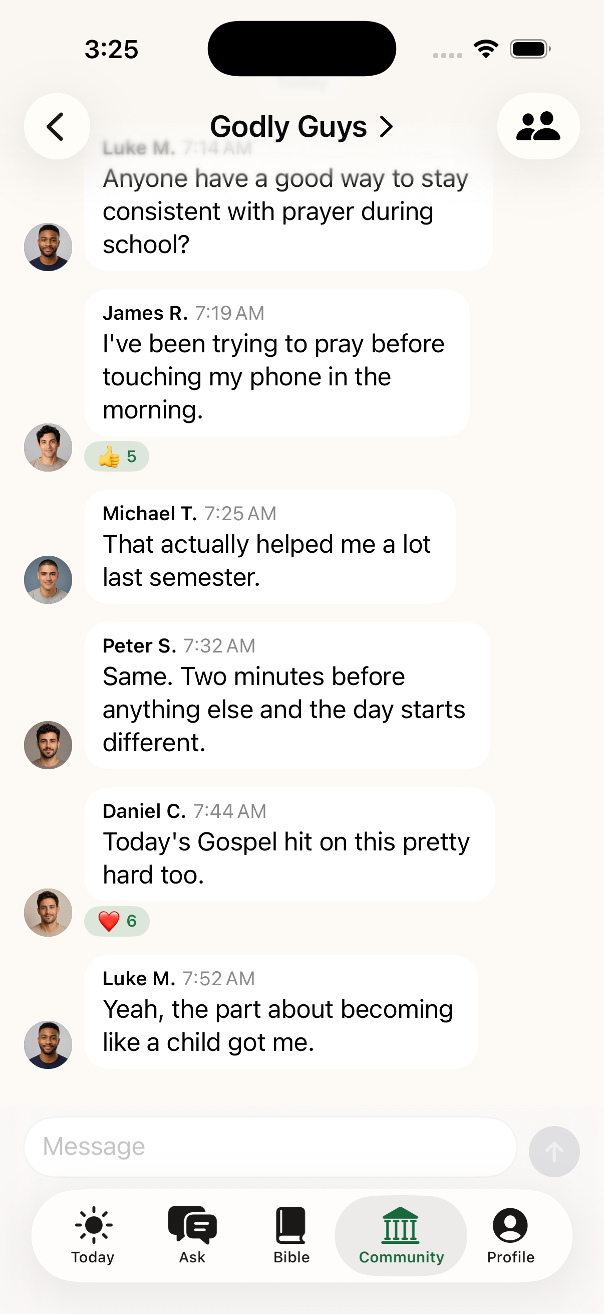 Via Catholic private community conversation